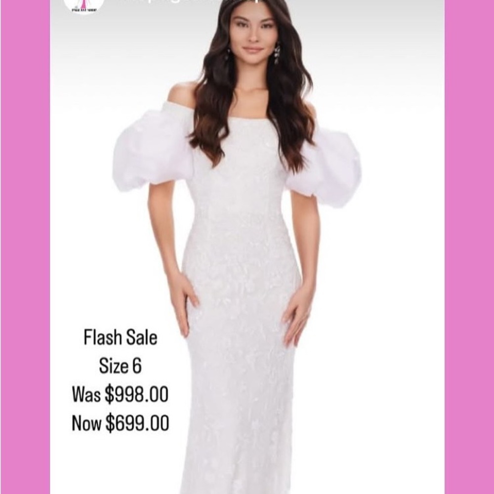 Elegant White Off-Shoulder Wedding Gown